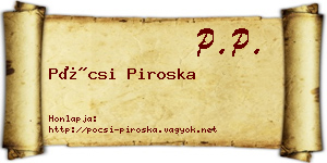 Pócsi Piroska névjegykártya