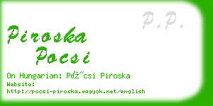 piroska pocsi business card